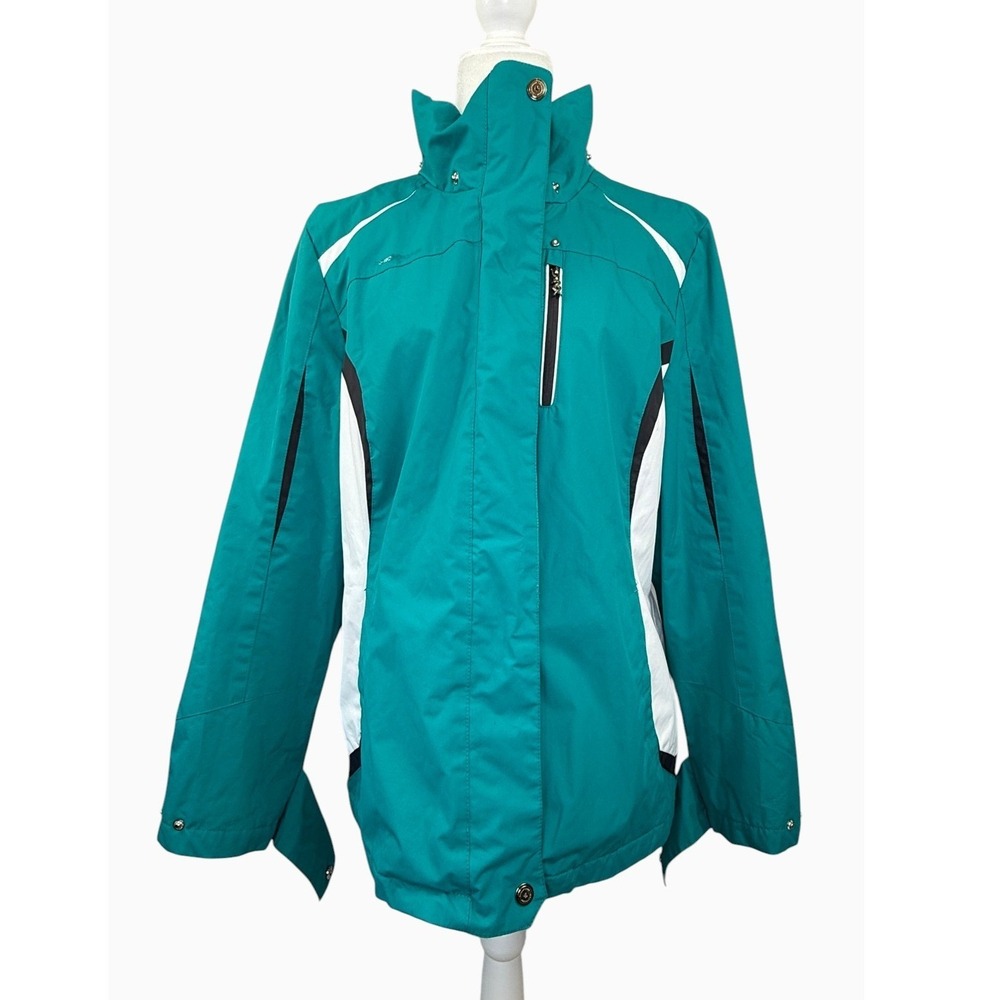 ZeroXposur Women's L Teal Colorblock Insulated Ski Snow Jacket Double Zip